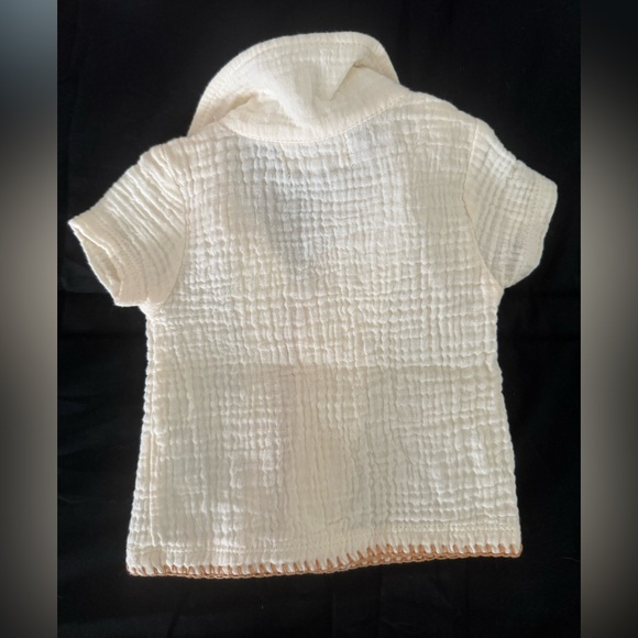 Kids Ivory Matching Set with Tropical Embroidery - Picture 3 of 7